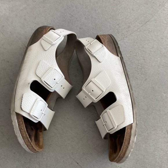 PRE-LOVED BIRKENSTOCK*MILANO WHITE LEATHER*US SIZE W 10-10.5/M 8-8.5*EU SIZE 41 - Picture 3 of 6